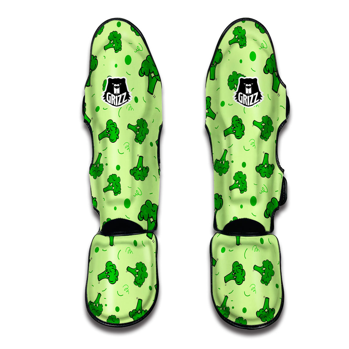 Broccoli Doodle Muay Thai Shin Guards-grizzshop