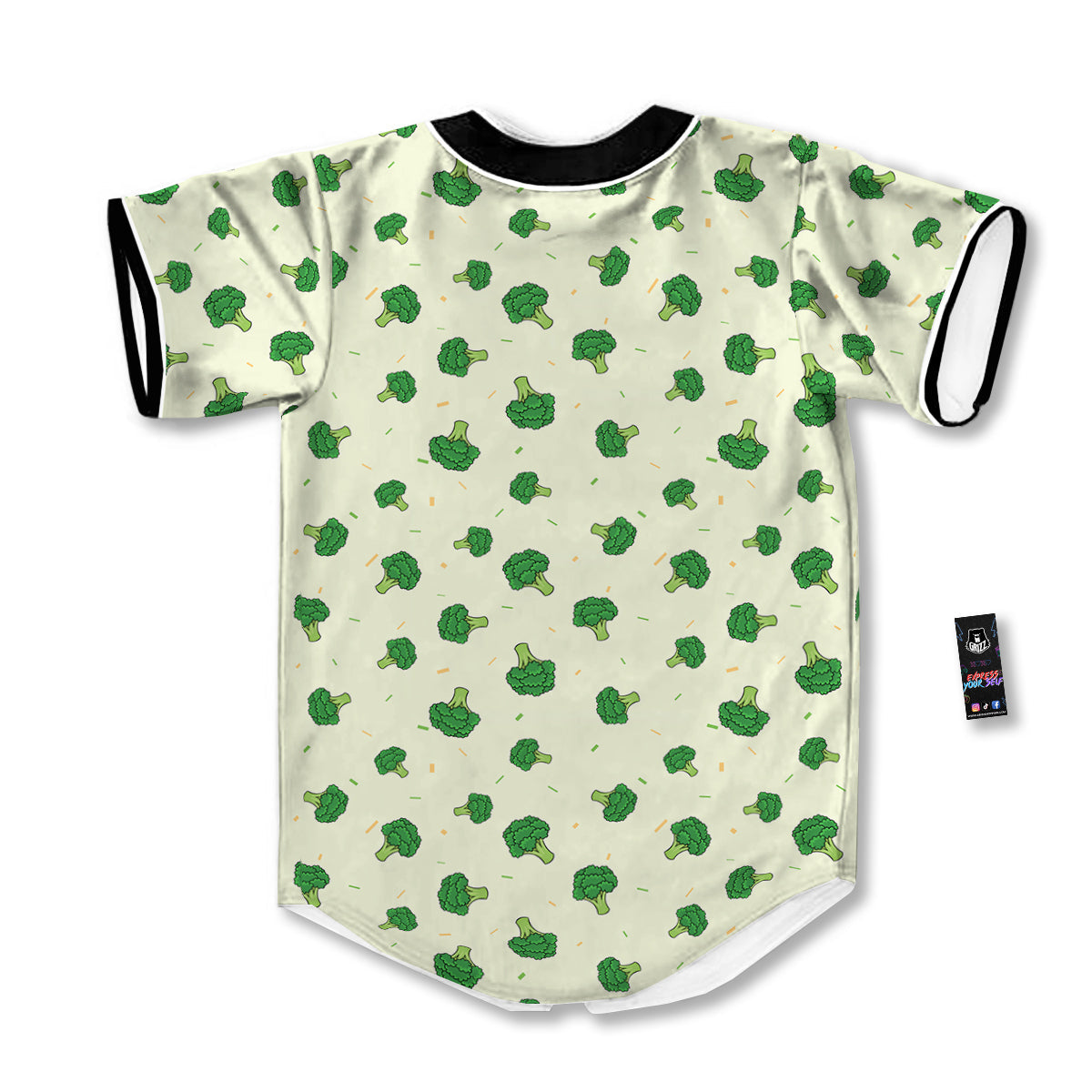 Broccoli Green Print Pattern Baseball Jersey-grizzshop
