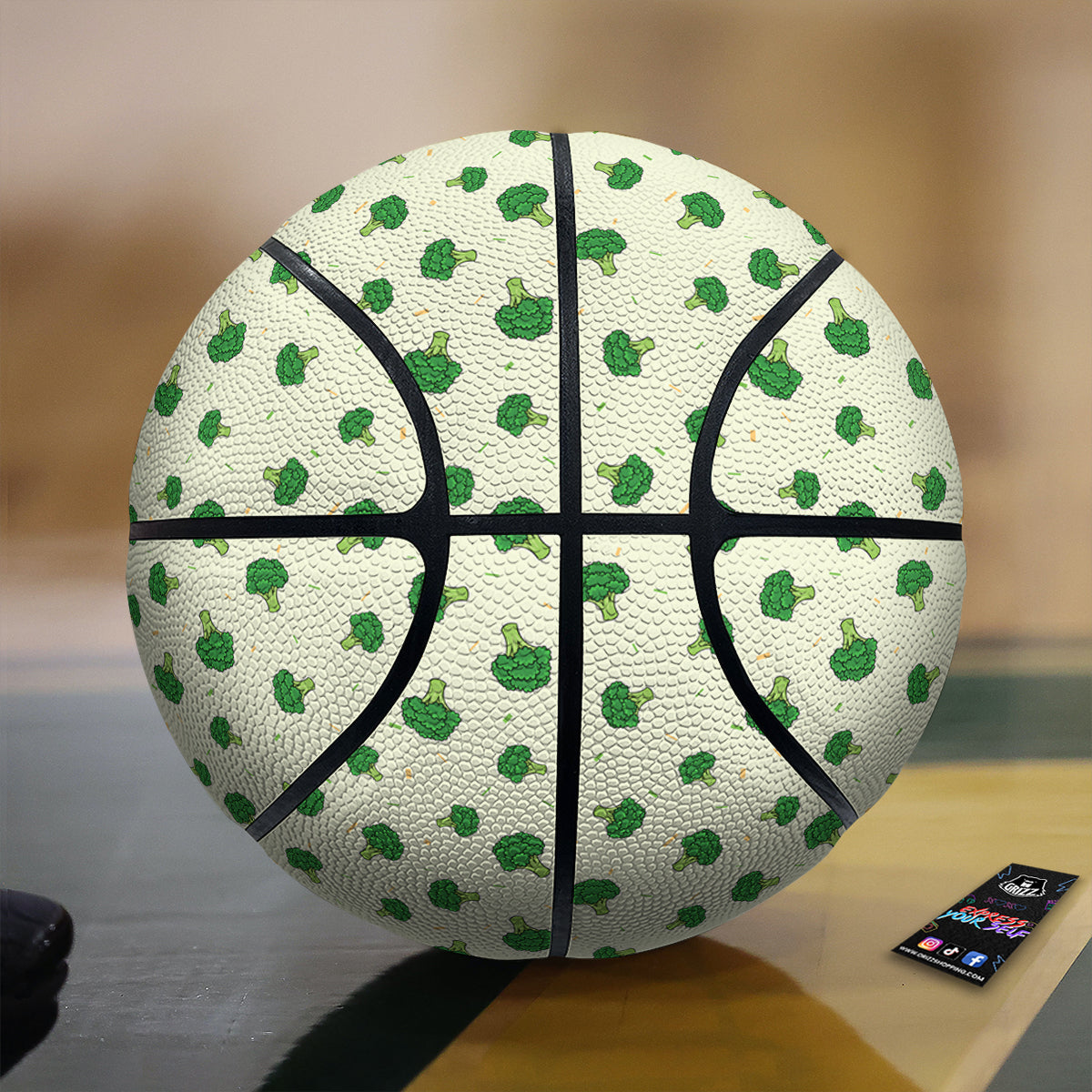 Broccoli Green Print Pattern Basketball-grizzshop