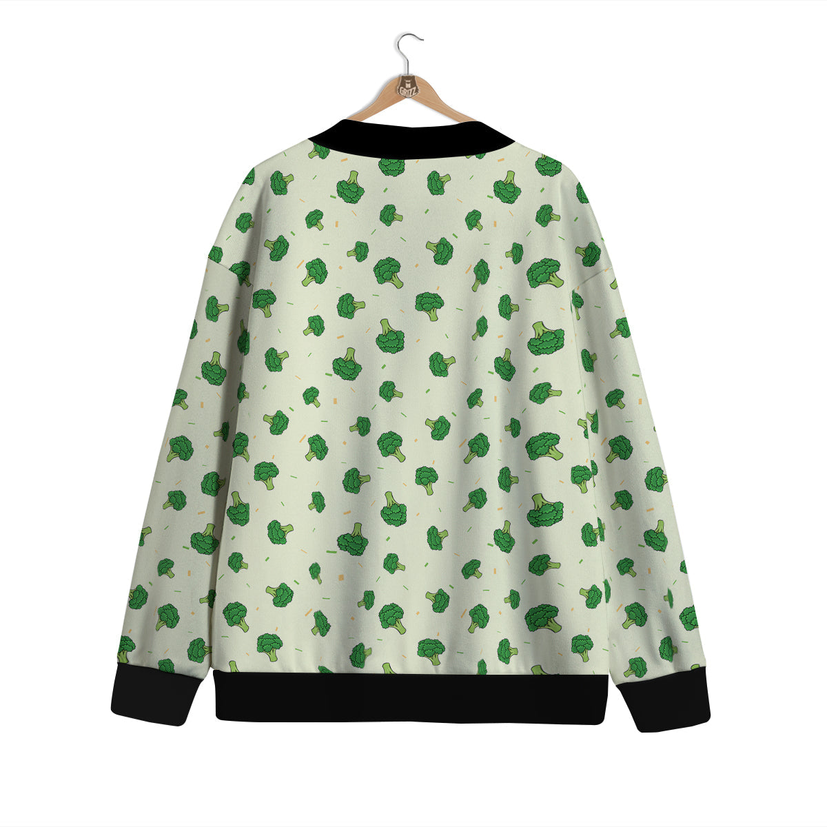 Broccoli Green Print Pattern Cardigan-grizzshop