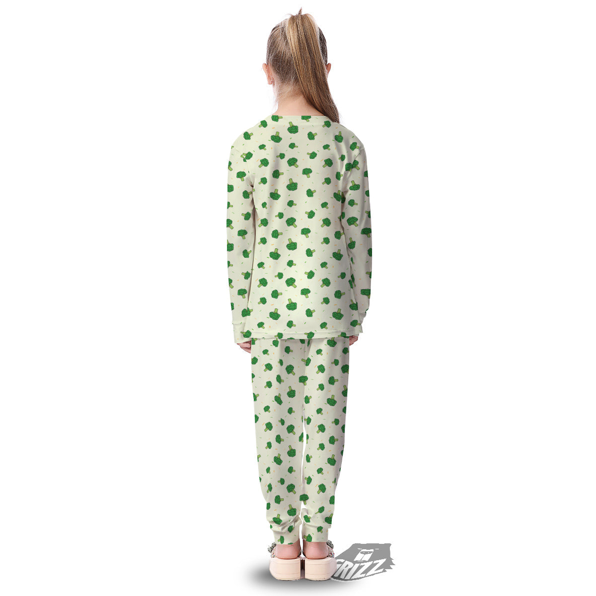 Broccoli Green Print Pattern Kid's Pajamas-grizzshop