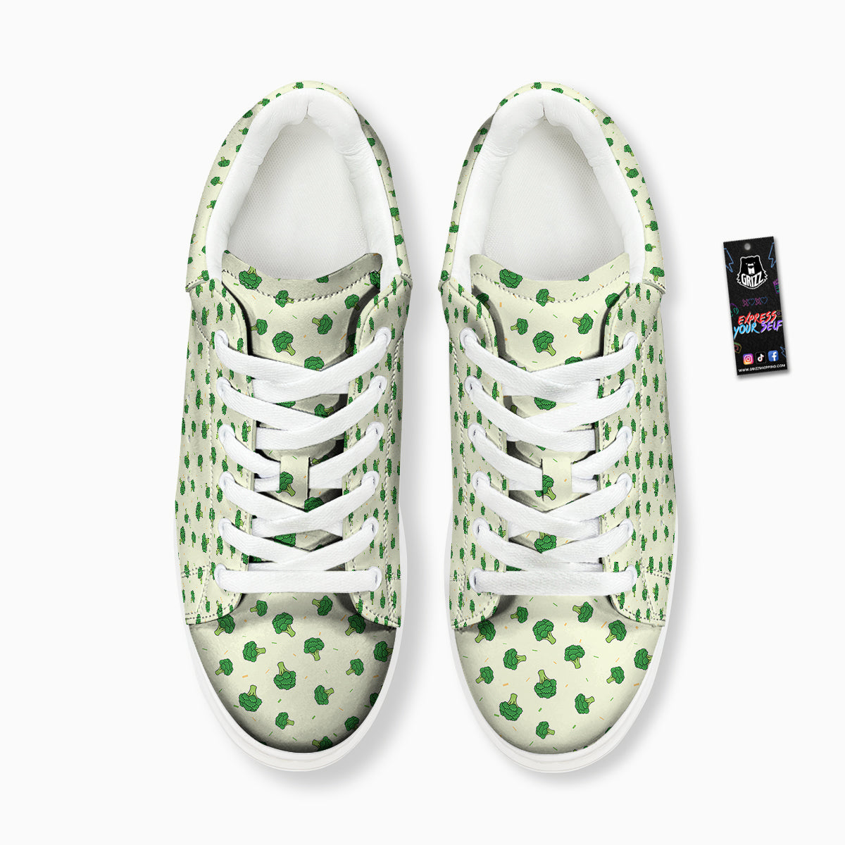 Broccoli Green Print Pattern Platform Shoes-grizzshop