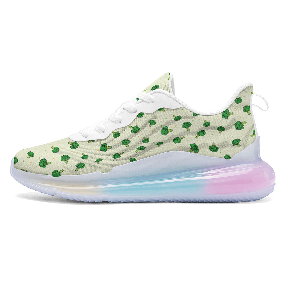 Broccoli Green Print Pattern Running Sneakers-grizzshop