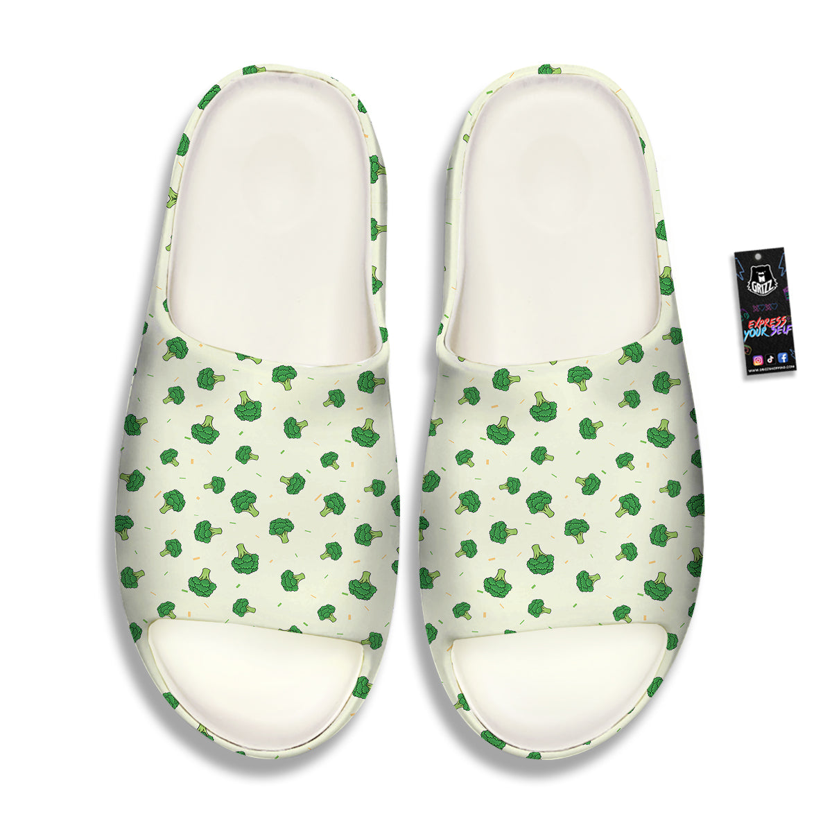 Broccoli Green Print Pattern Sandals-grizzshop