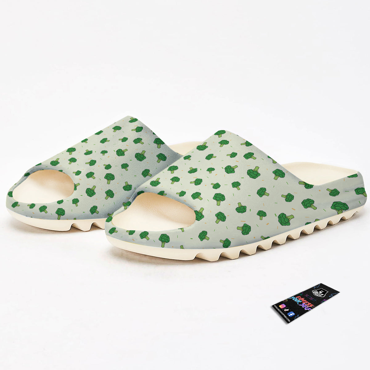 Broccoli Green Print Pattern Sandals-grizzshop