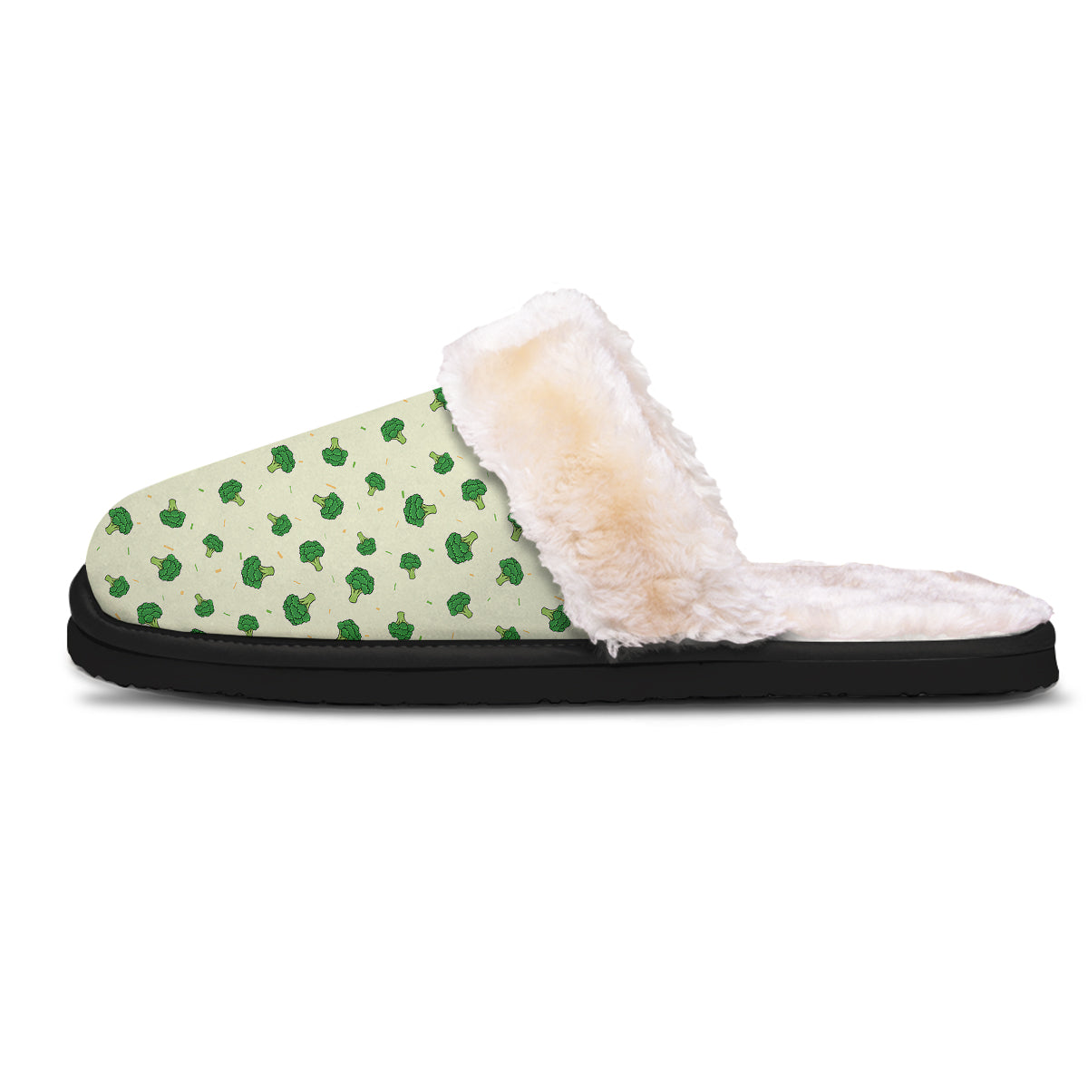 Broccoli Green Print Pattern Slippers-grizzshop