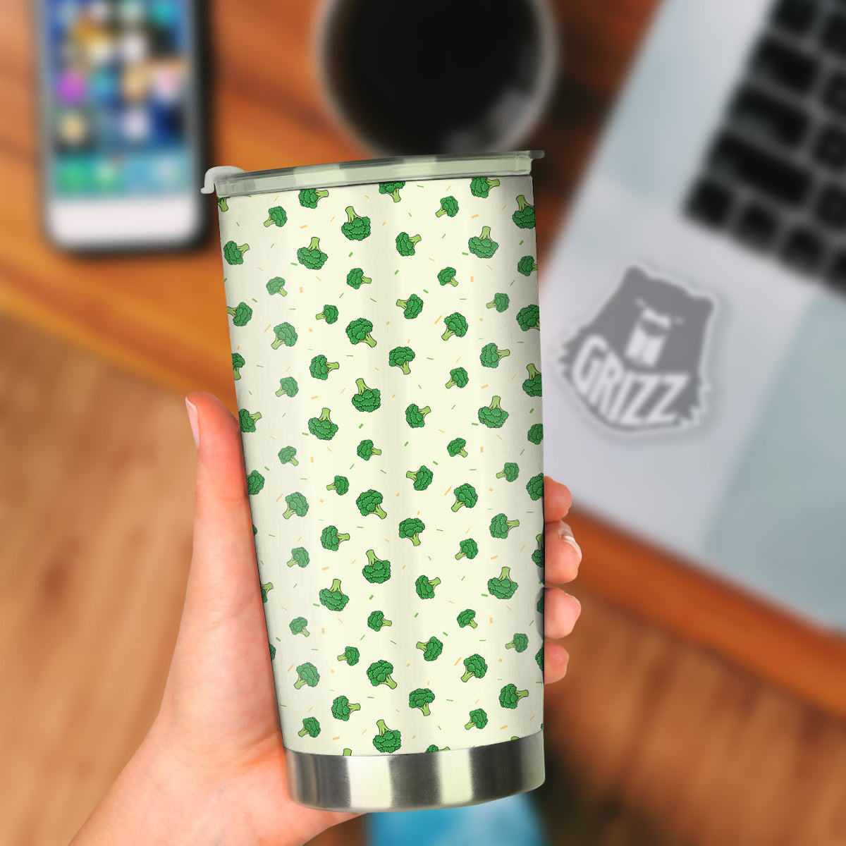Broccoli Green Print Pattern Tumbler-grizzshop