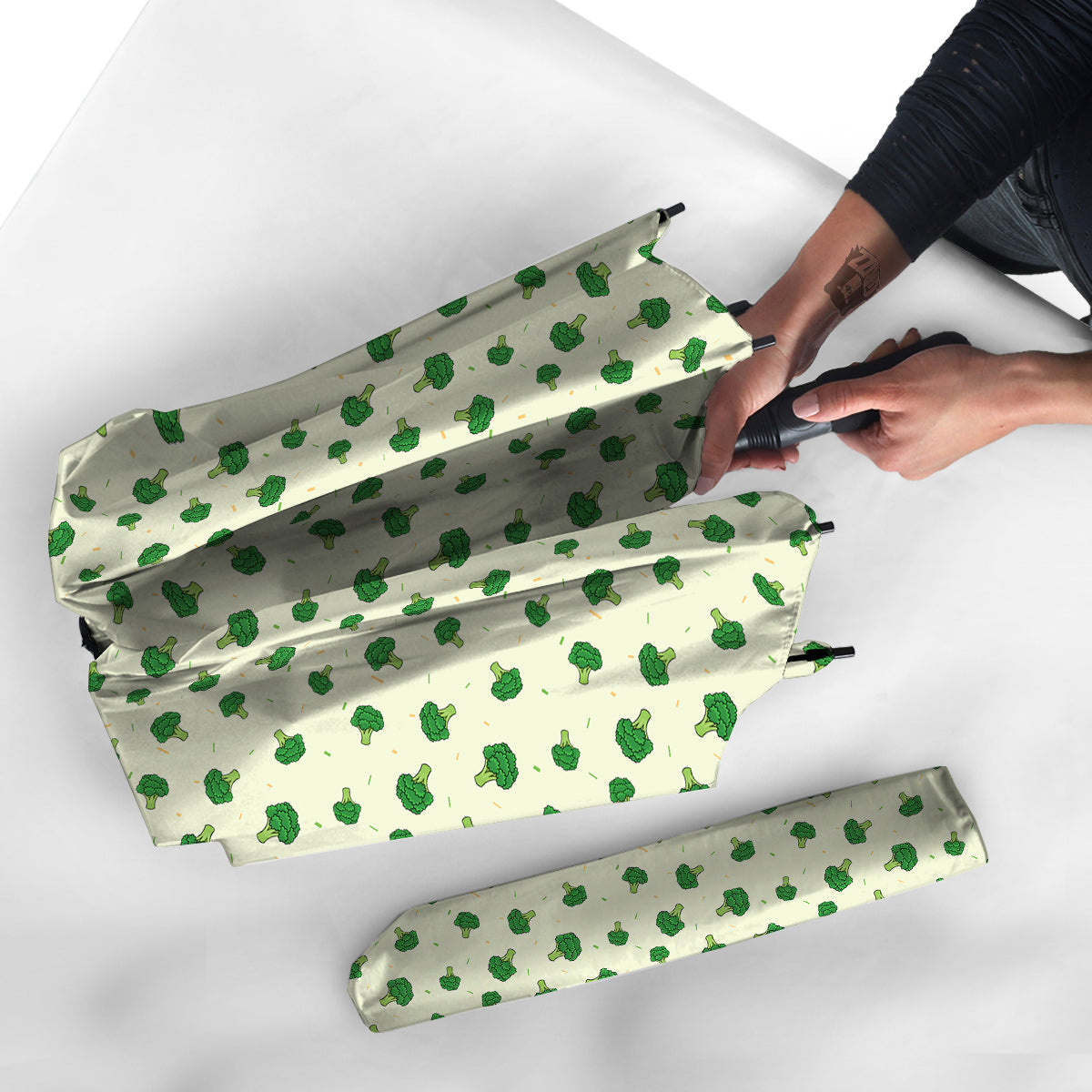 Broccoli Green Print Pattern Umbrella-grizzshop