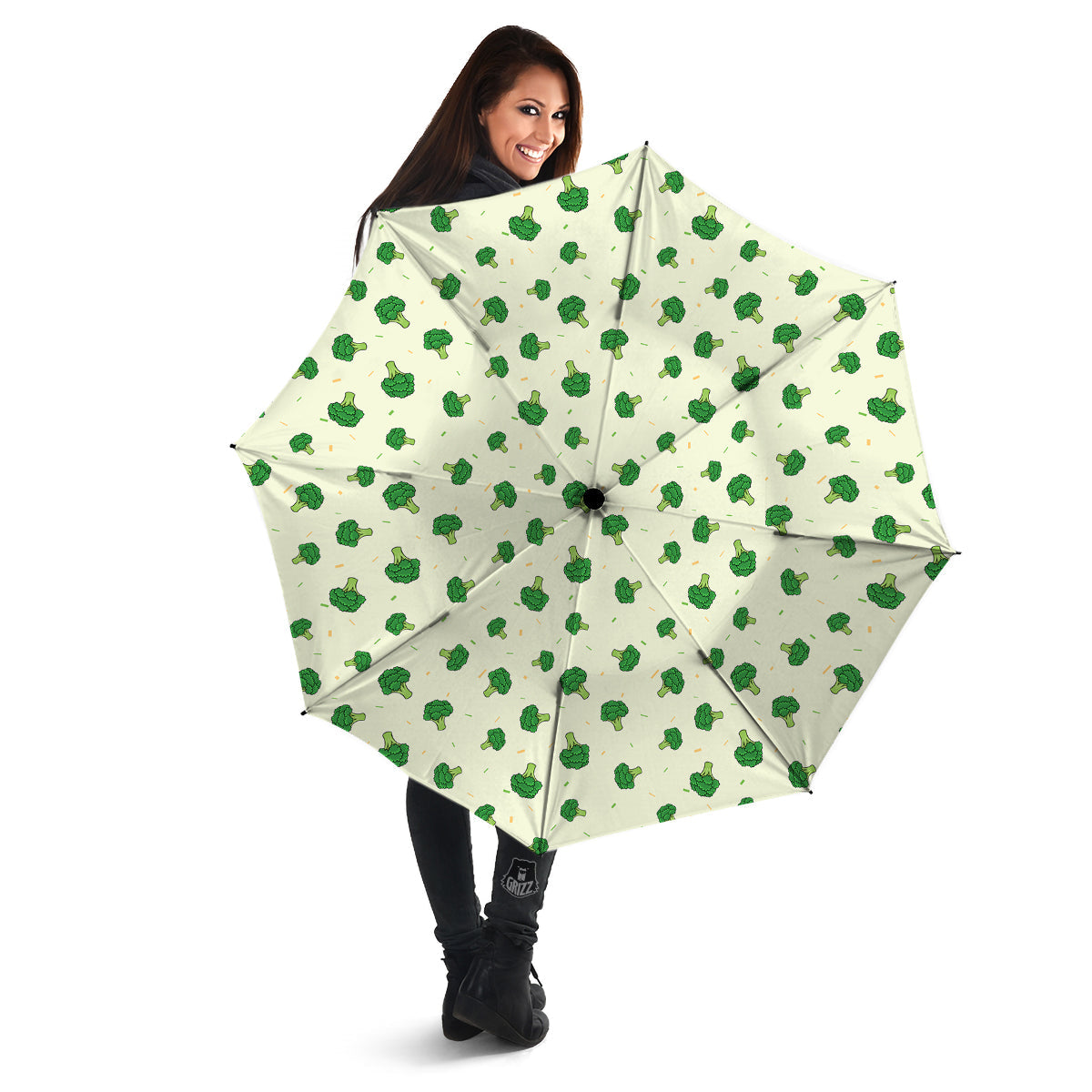Broccoli Green Print Pattern Umbrella-grizzshop