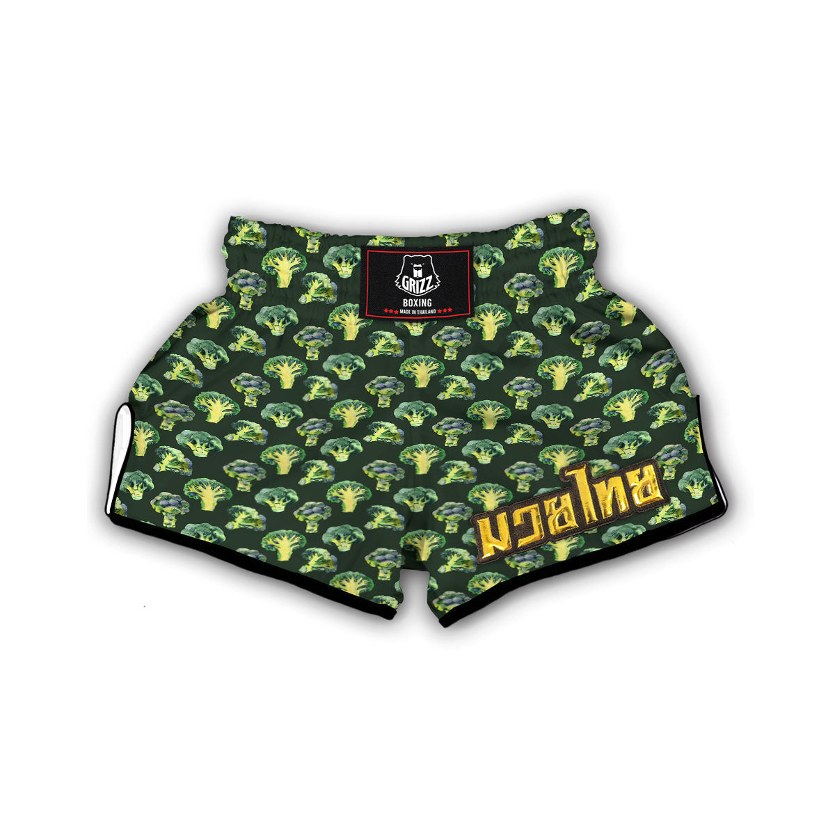 Broccoli Print Muay Thai Boxing Shorts-grizzshop