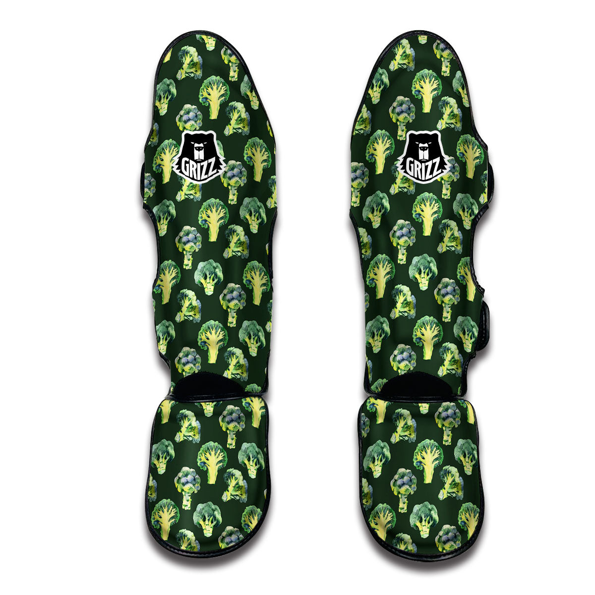 Broccoli Print Muay Thai Shin Guards-grizzshop