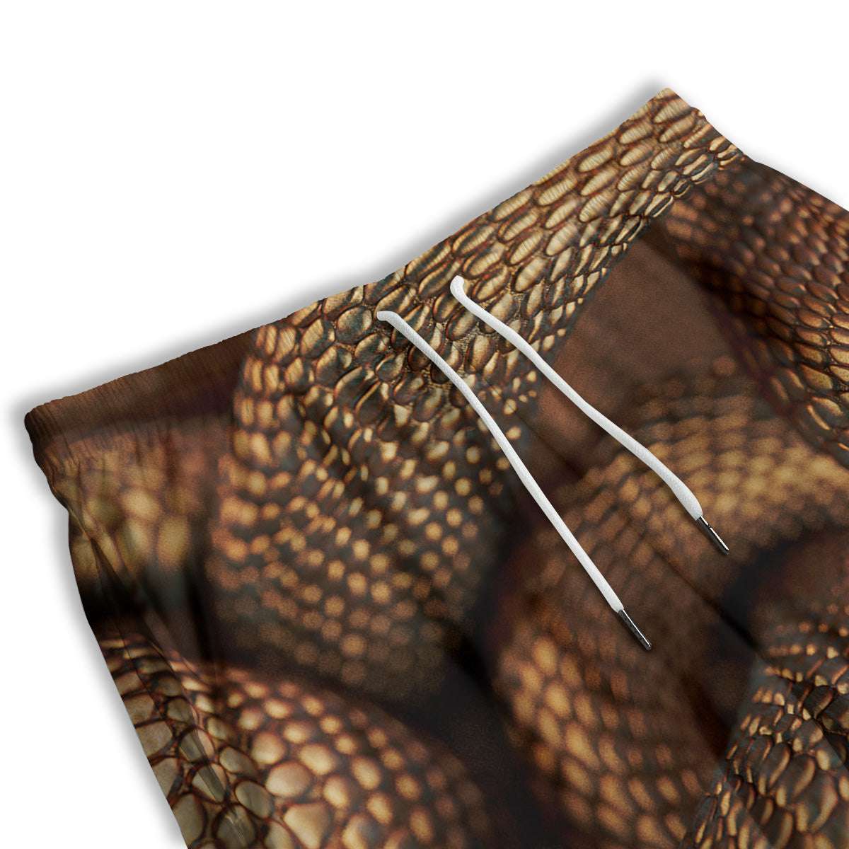 Bronze Snake Print Men's Athletic Shorts
