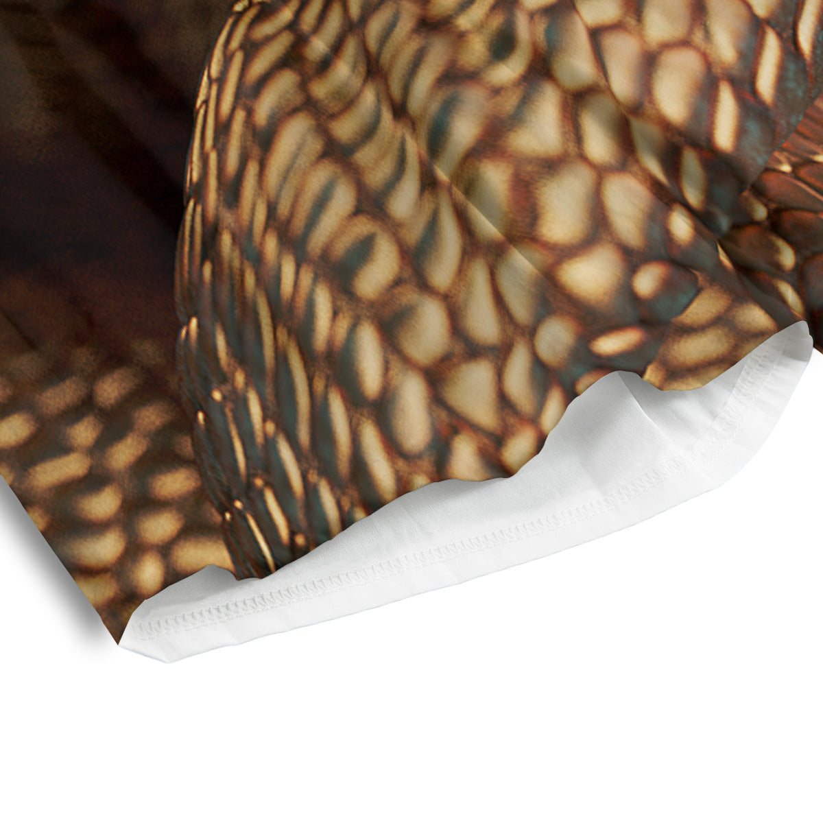 Bronze Snake Print Men's Athletic Shorts