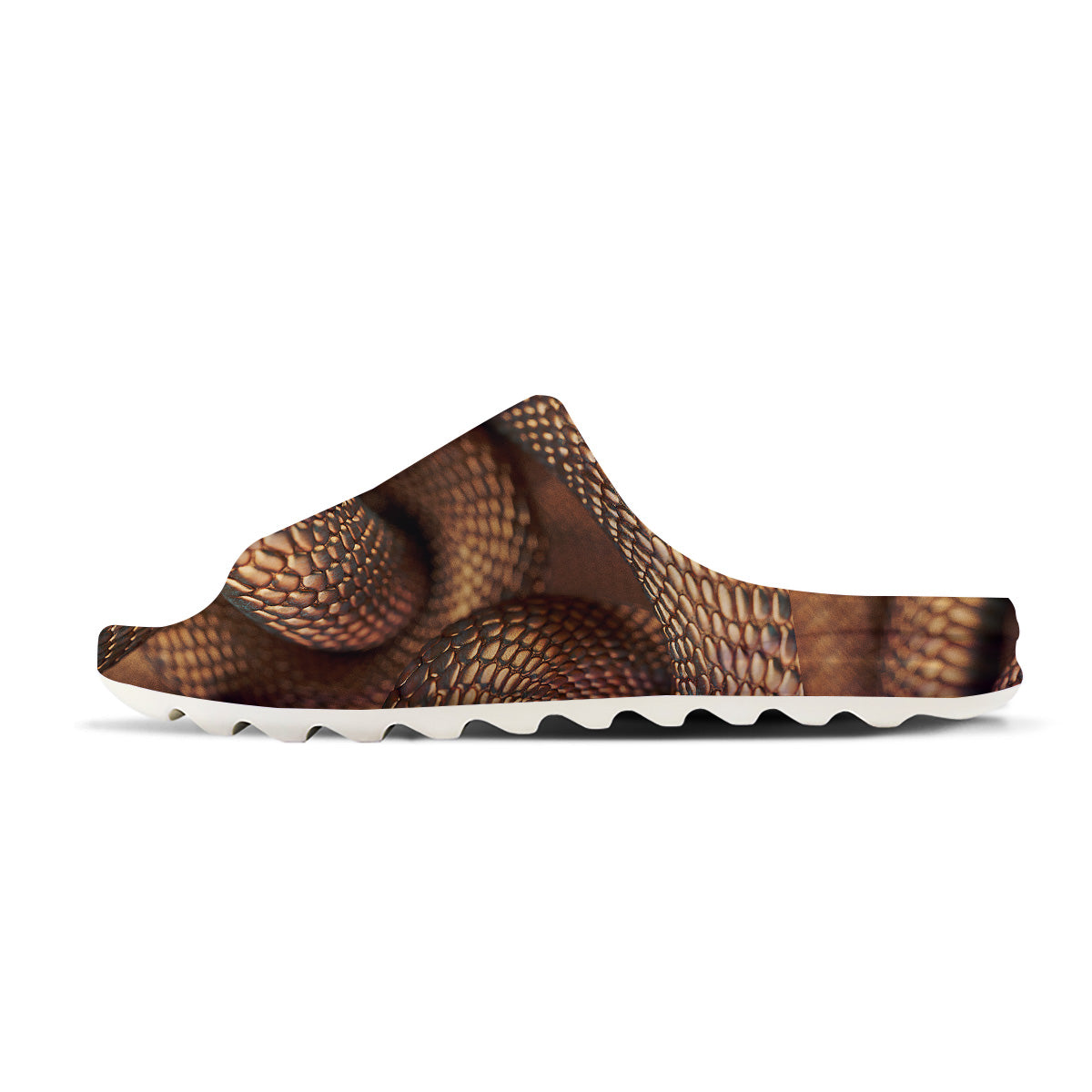 Bronze Snake Print Sandals-grizzshop