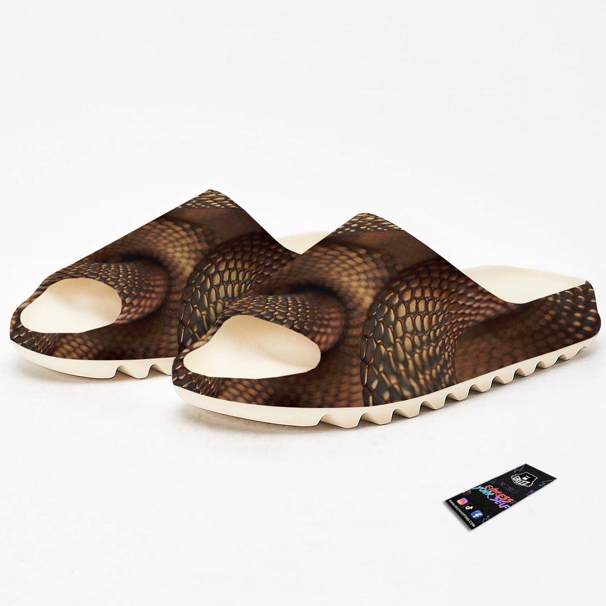Bronze Snake Print Sandals-grizzshop