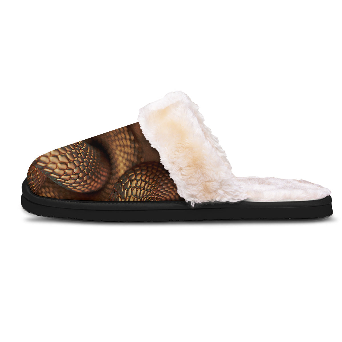 Bronze Snake Print Slippers-grizzshop