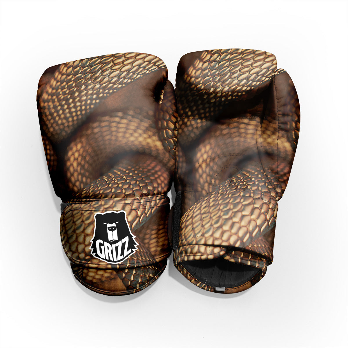 Bronze Snake Print Pro Boxing Glove