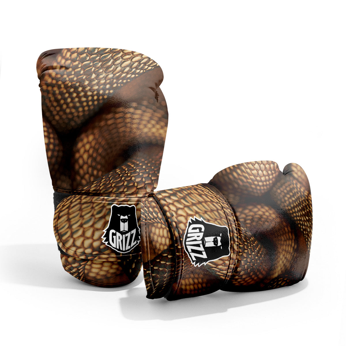 Bronze Snake Print Pro Boxing Glove