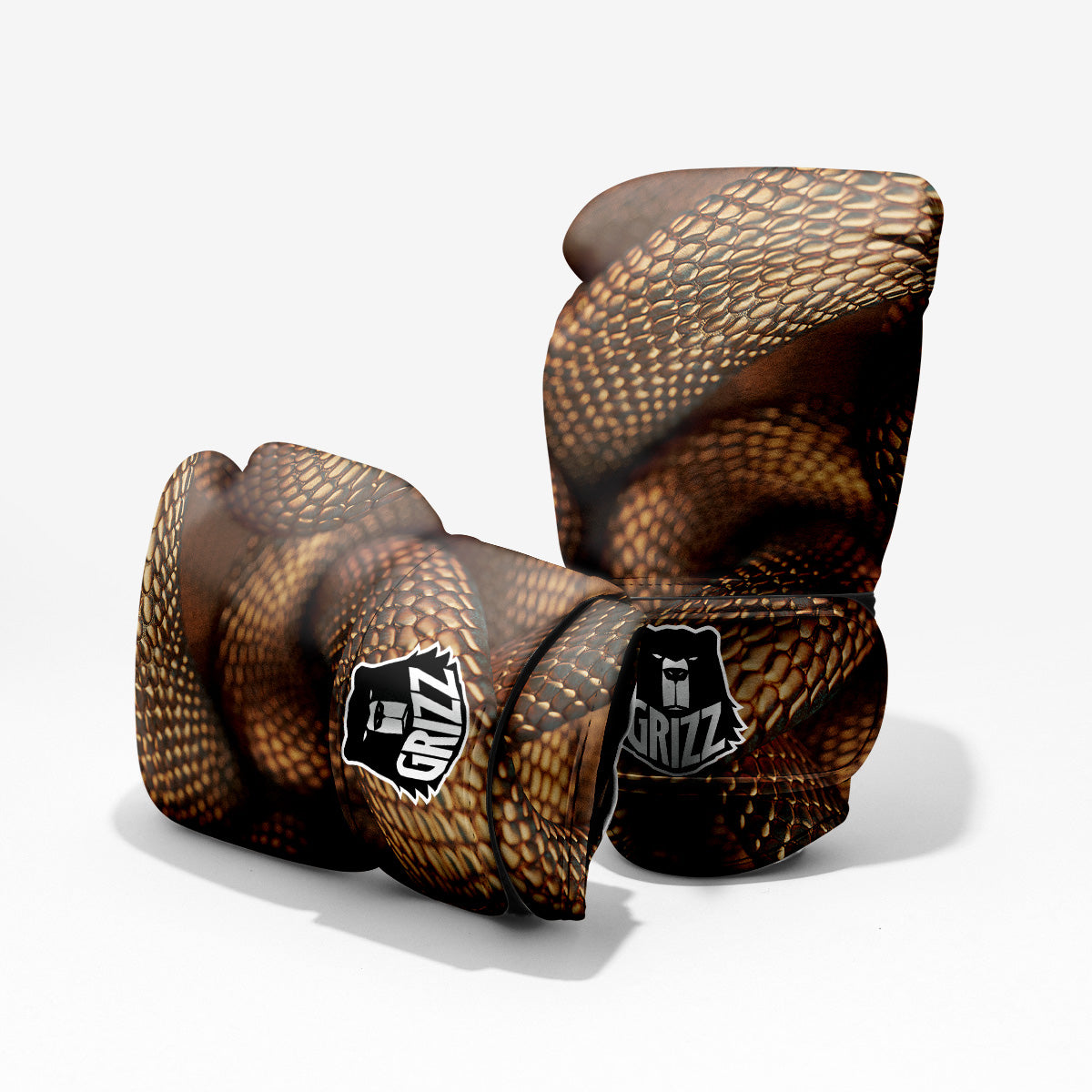 Bronze Snake Print Pro Boxing Glove