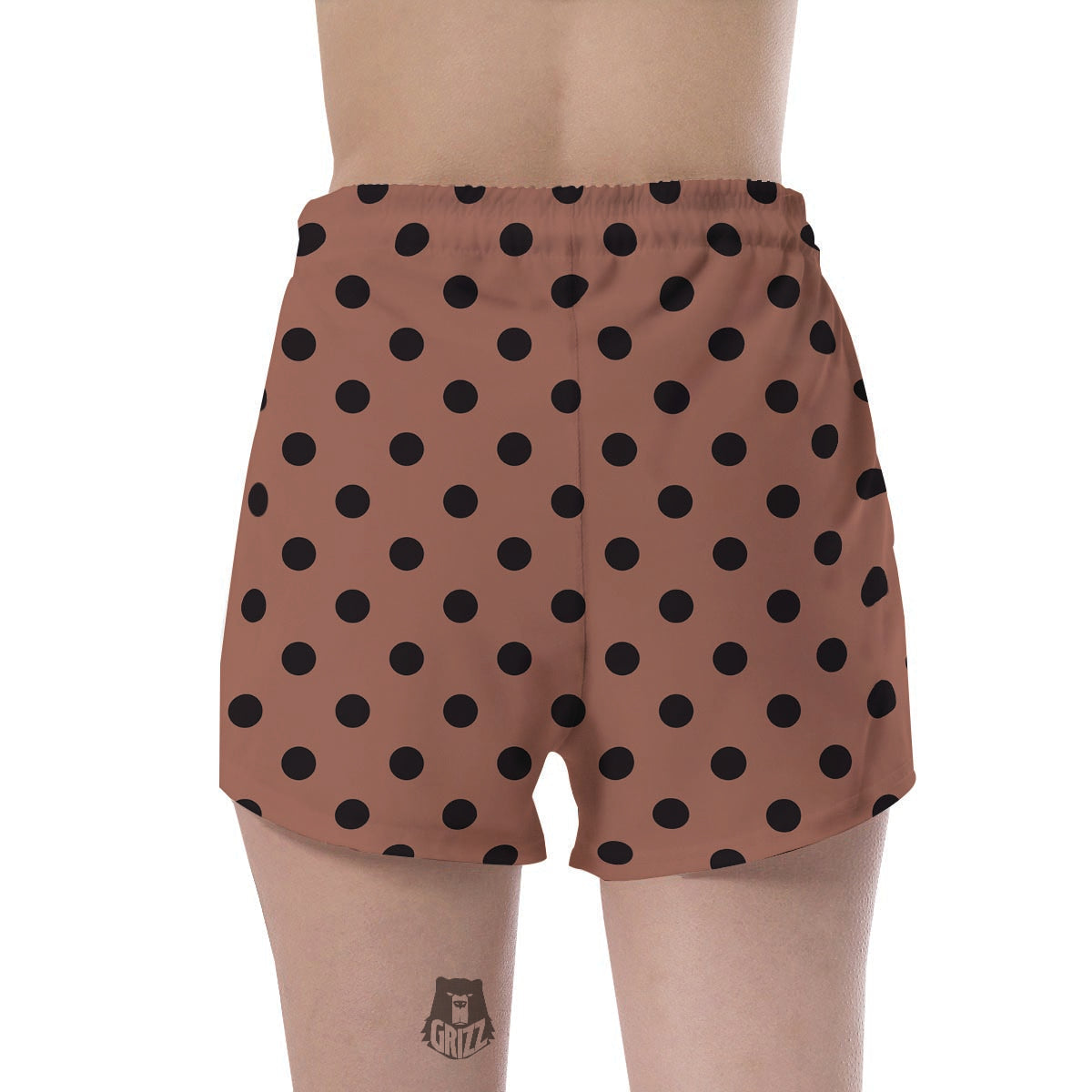 Brown And Black Polka Dot Women's Shorts-grizzshop