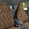 Brown And Orange Wild Animals Print Pattern Car Seat Covers-grizzshop