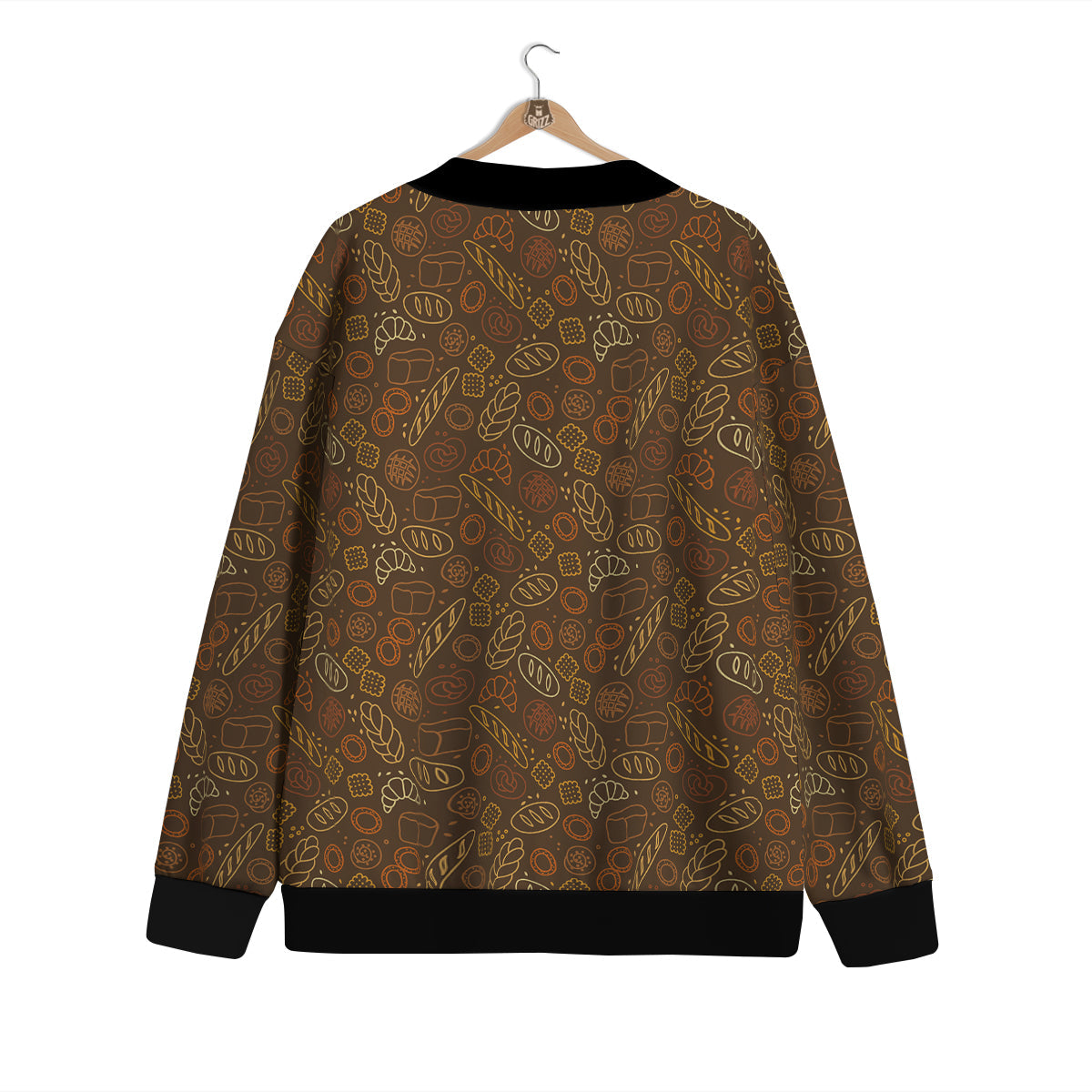 Brown Bakery Print Pattern Cardigan-grizzshop