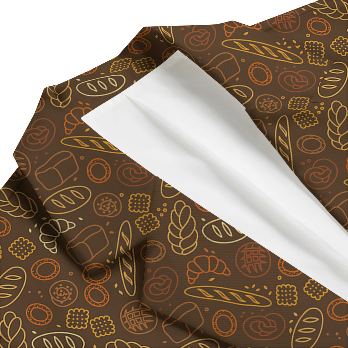 Brown Bakery Print Pattern Men's Blazer-grizzshop