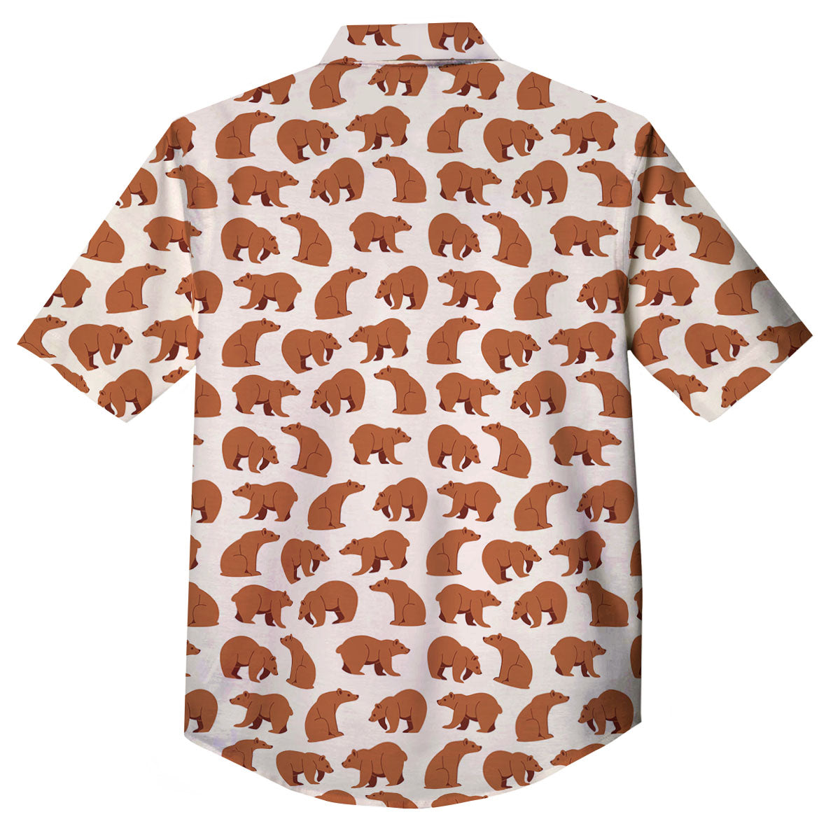 Brown Bear Cute Print Pattern Button Up Shirt-grizzshop