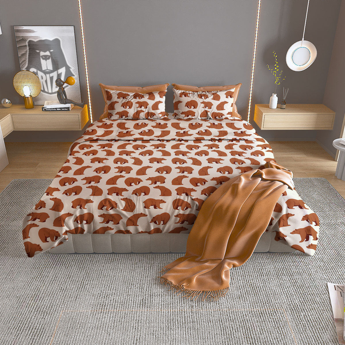 Butterfly Monarch Green Print Pattern Duvet Cover Bedding Set