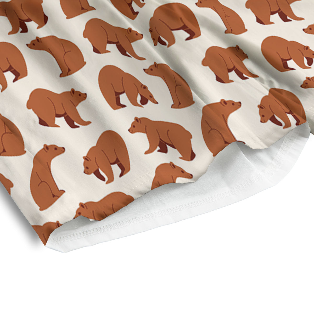 Brown Bear Cute Print Pattern Men's Athletic Shorts