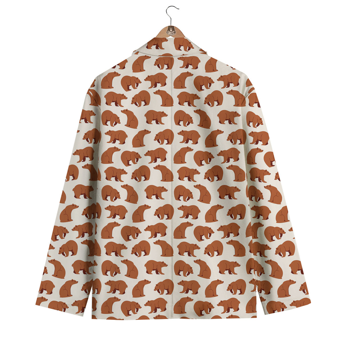 Brown Bear Cute Print Pattern Men's Blazer-grizzshop