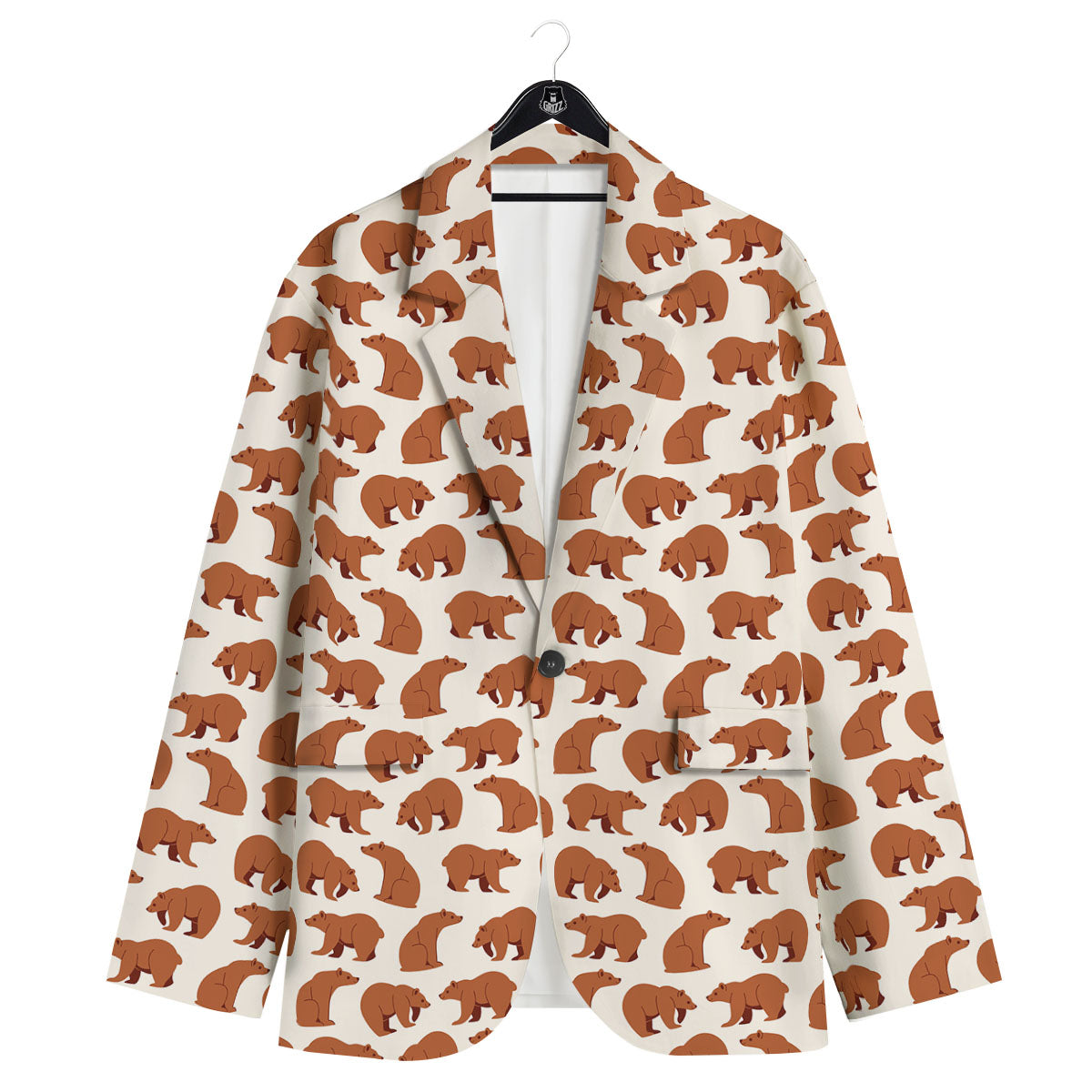 Brown Bear Cute Print Pattern Men's Sport Coat-grizzshop