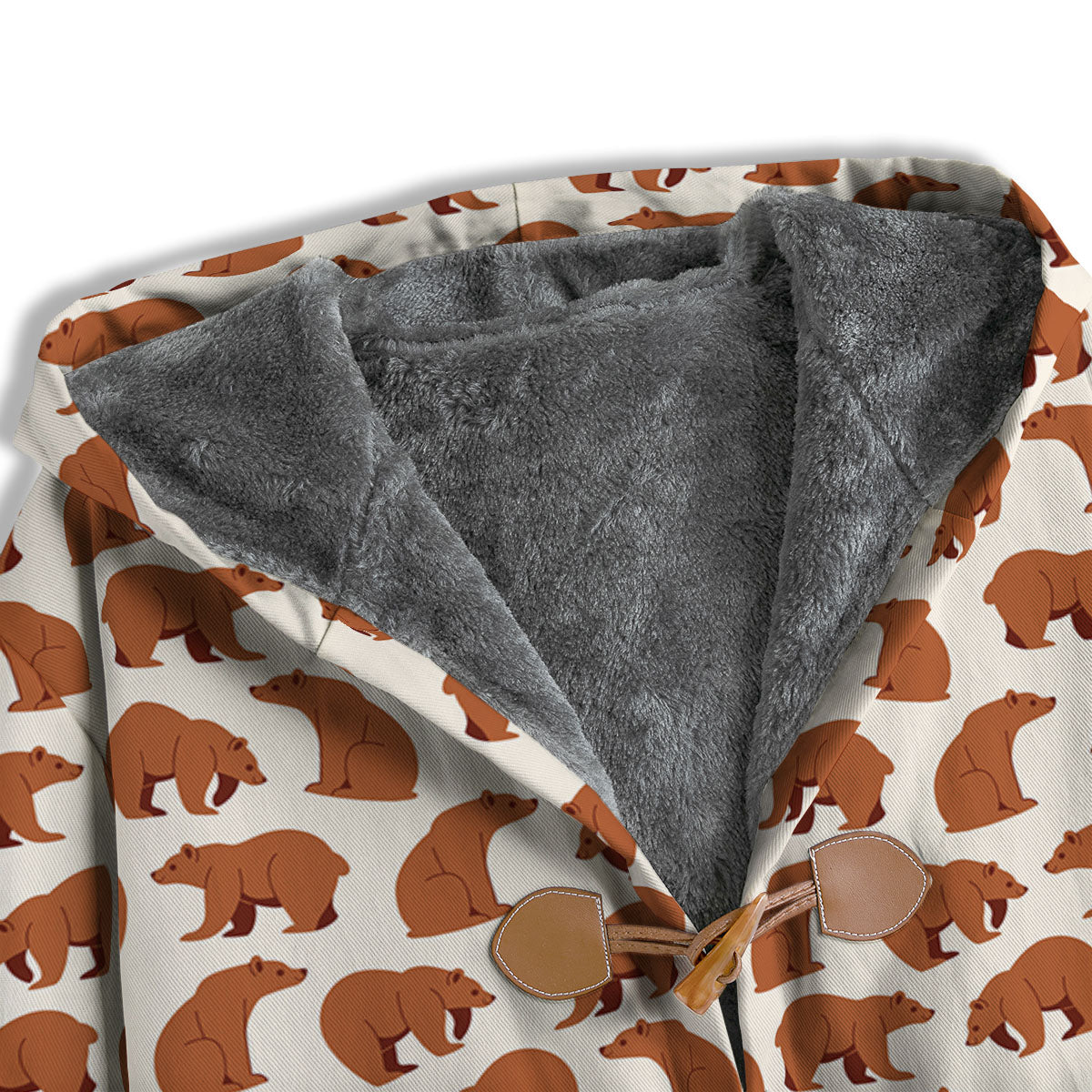 Brown Bear Cute Print Pattern Men's Windbreaker Jacket-grizzshop