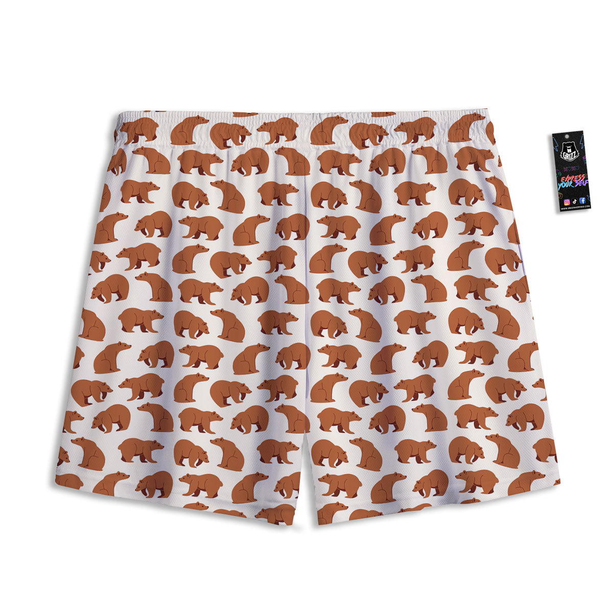 Butterfly Monarch Green Print Pattern Mesh Shorts
