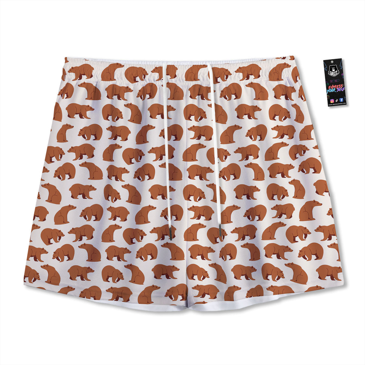 Butterfly Monarch Green Print Pattern Mesh Shorts