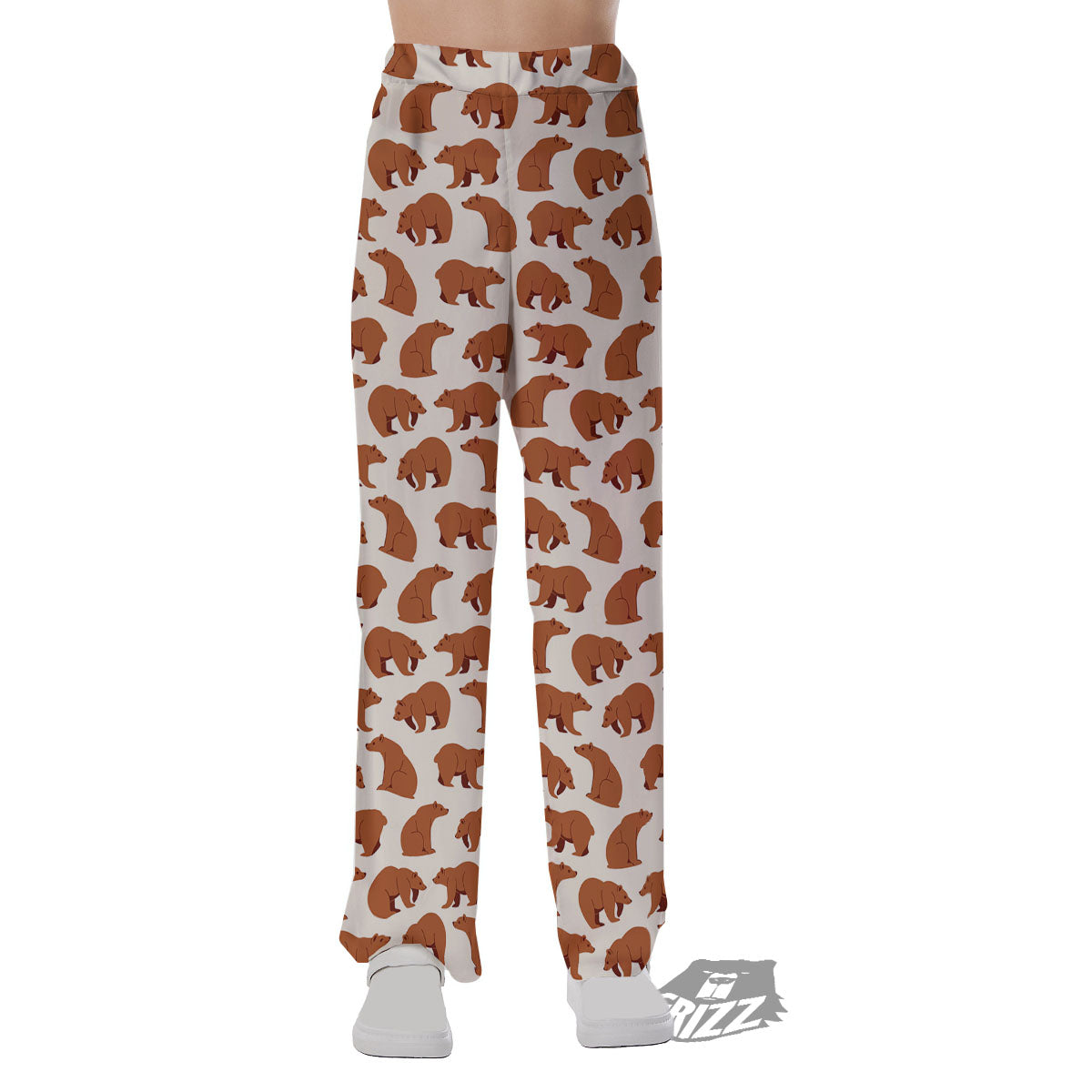 Brown Bear Cute Print Pattern Pajama Pants-grizzshop