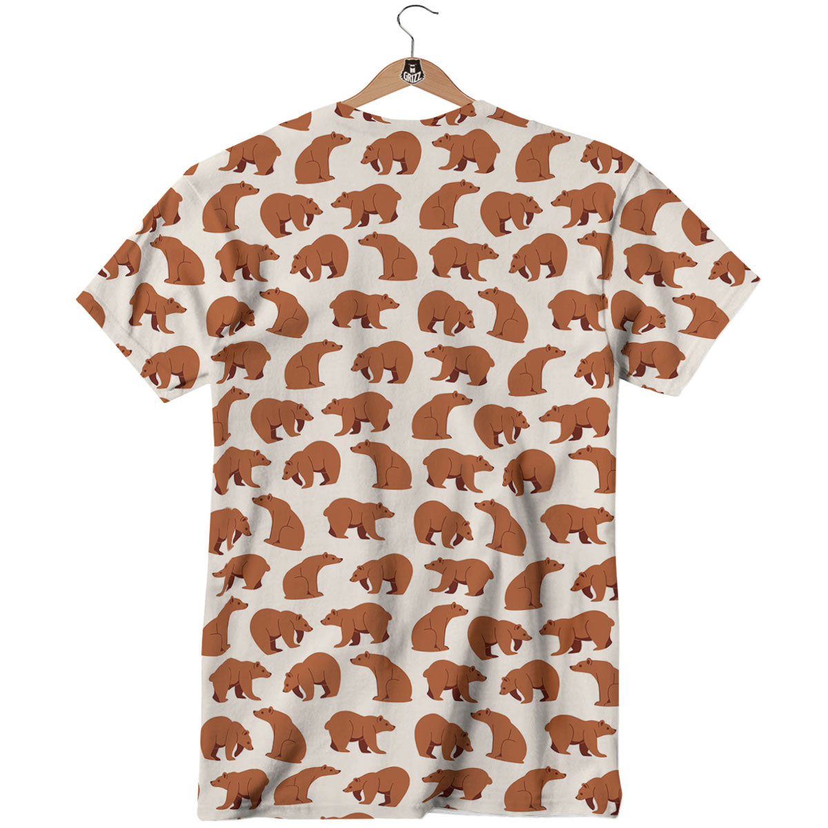Brown Bear Cute Print Pattern T-Shirt-grizzshop