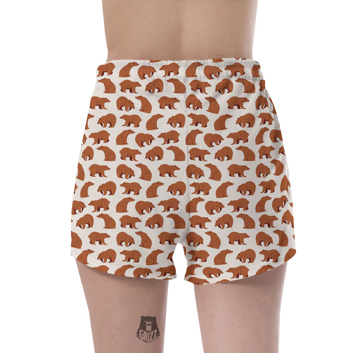 Brown Bear Cute Print Pattern Women's Shorts-grizzshop