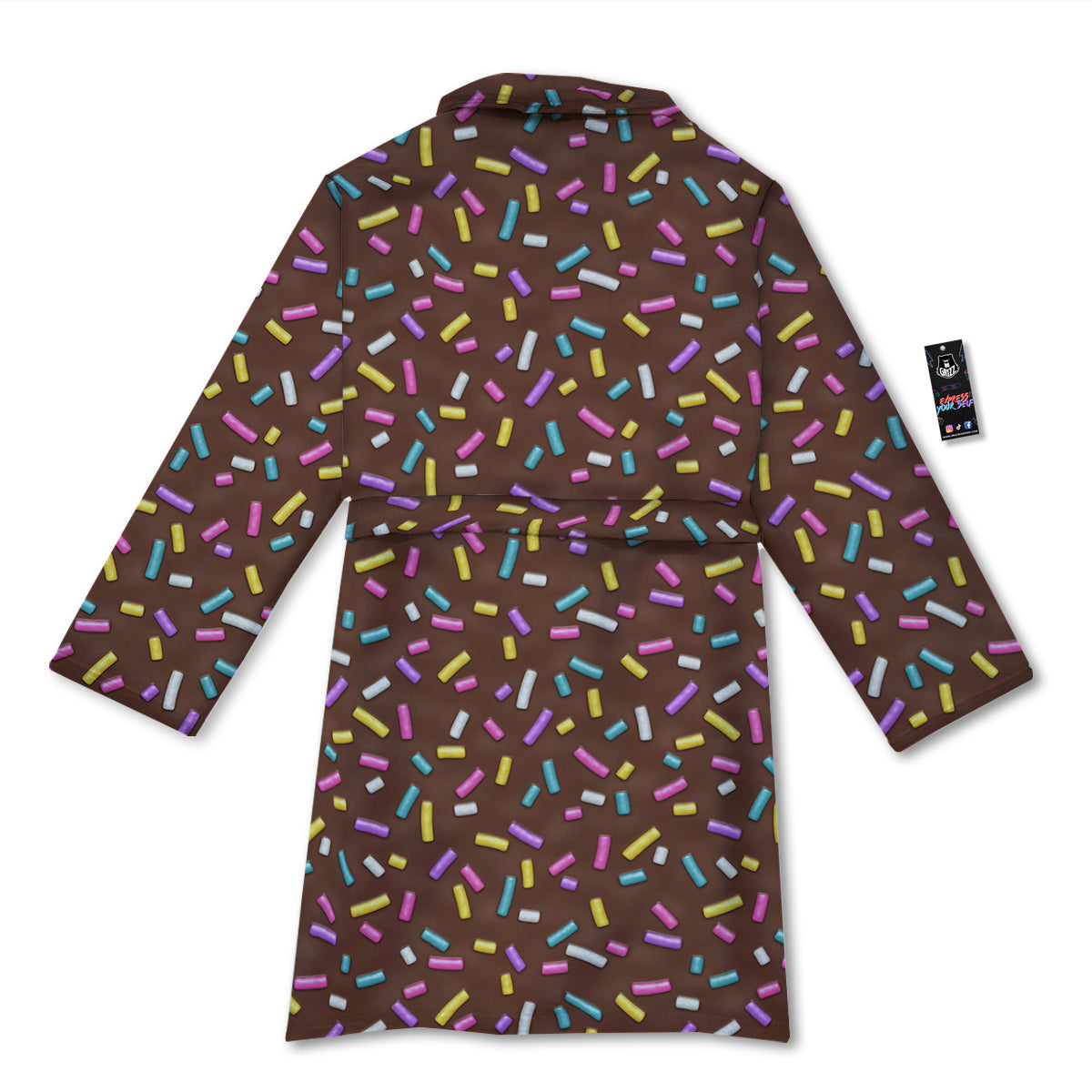 Brown Candy Sprinkles Sweet Print Pattern Bathrobe-grizzshop