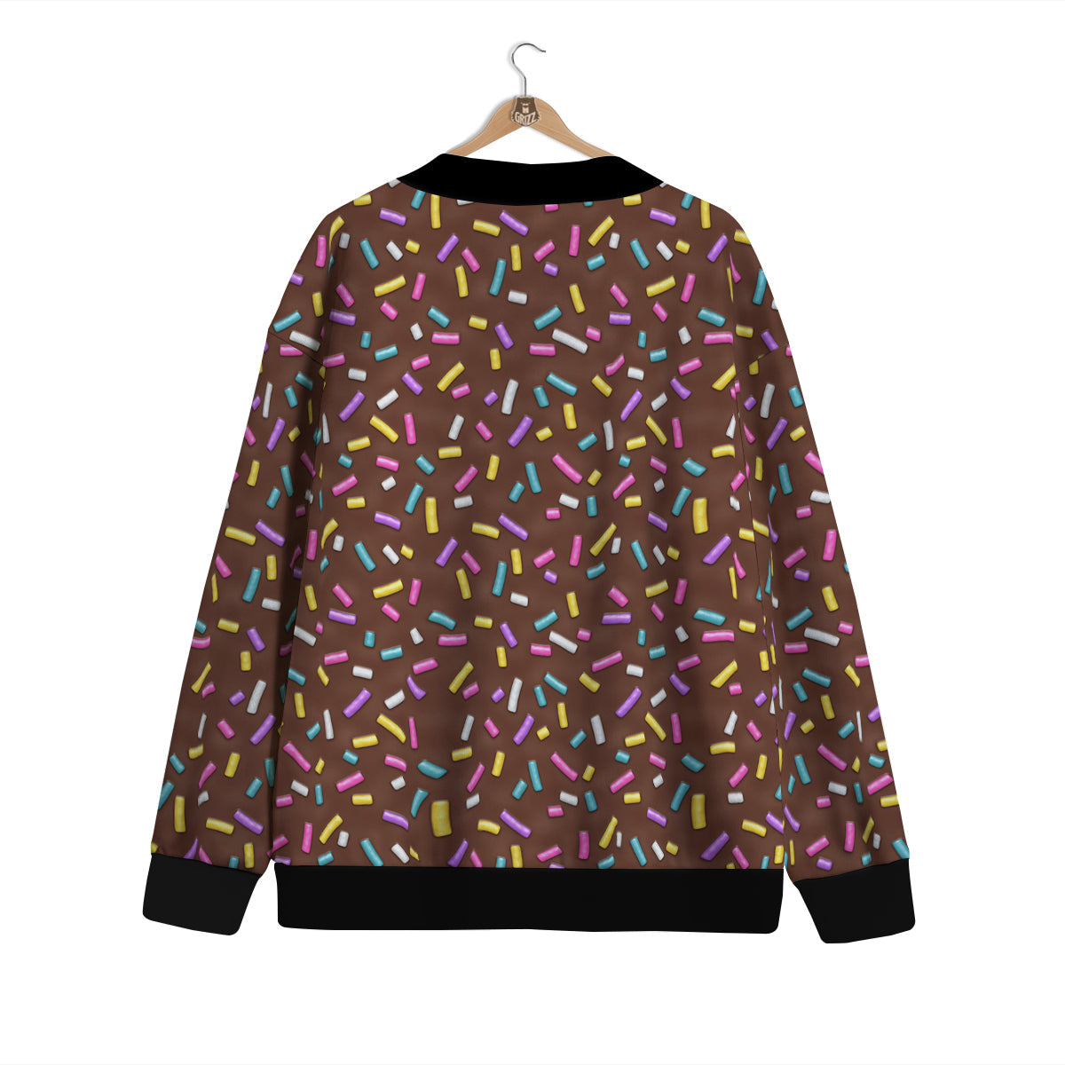Brown Candy Sprinkles Sweet Print Pattern Cardigan-grizzshop