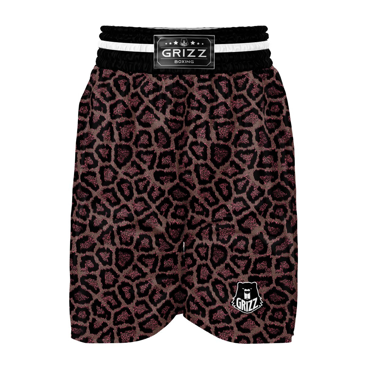Brown Cheetah Leopard Pattern Print Boxing Shorts-grizzshop
