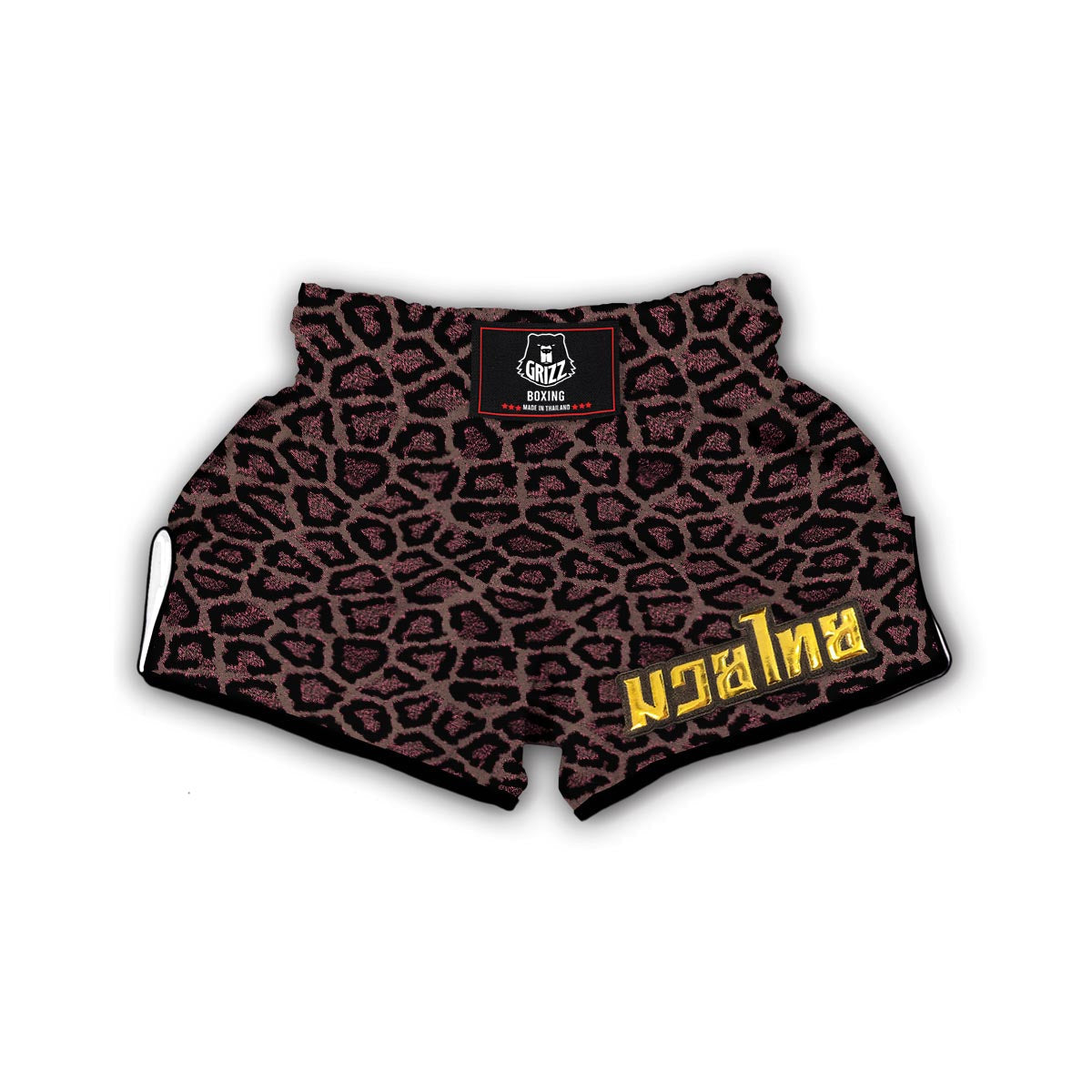 Brown Cheetah Leopard Pattern Print Muay Thai Boxing Shorts-grizzshop