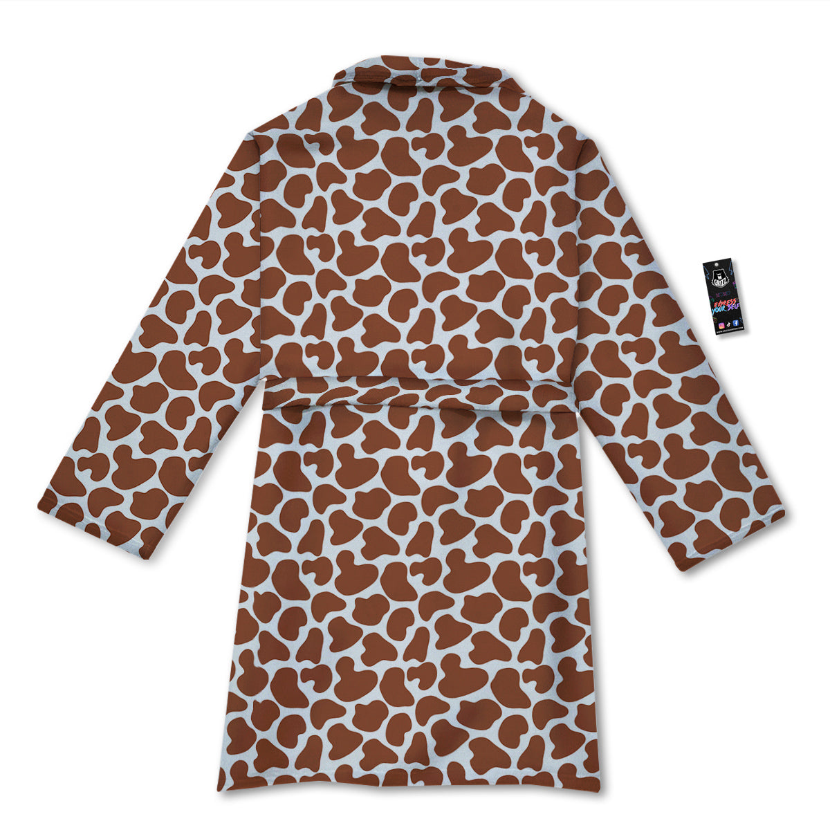 Brown Chocolate And White Cow Print Bathrobe-grizzshop