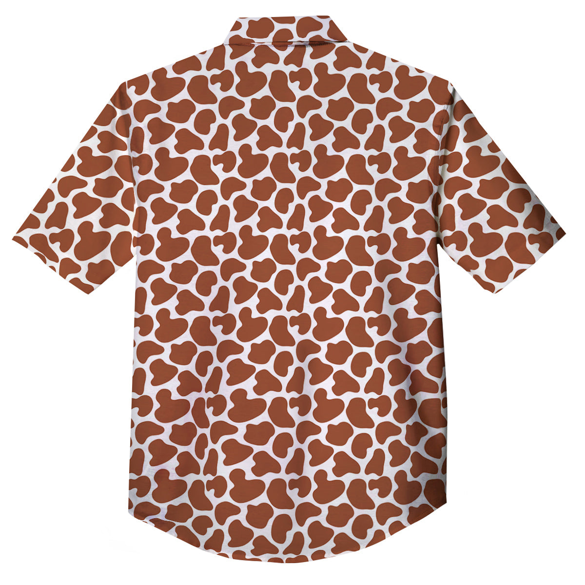 Brown Chocolate And White Cow Print Button Up Shirt-grizzshop