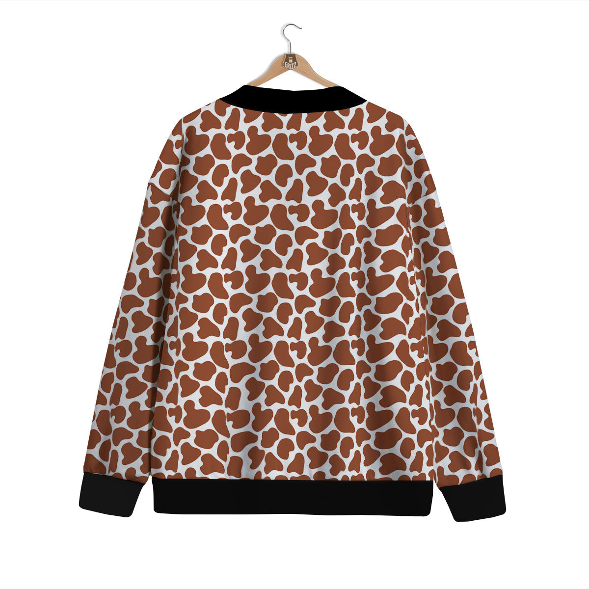 Brown Chocolate And White Cow Print Cardigan-grizzshop