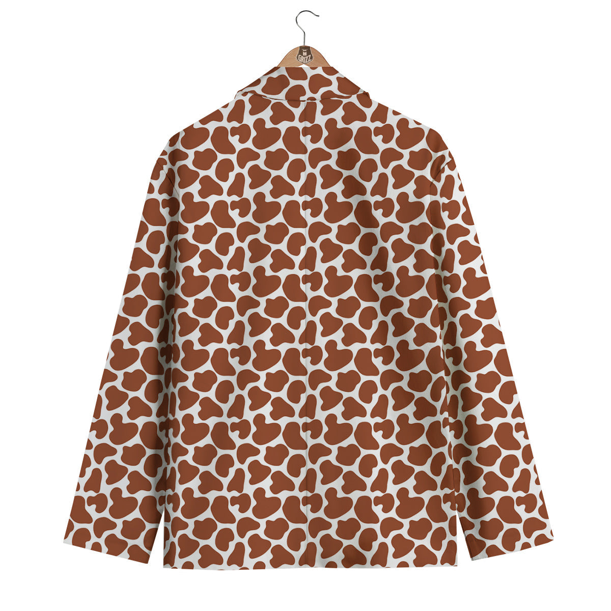 Brown Chocolate And White Cow Print Men's Blazer-grizzshop