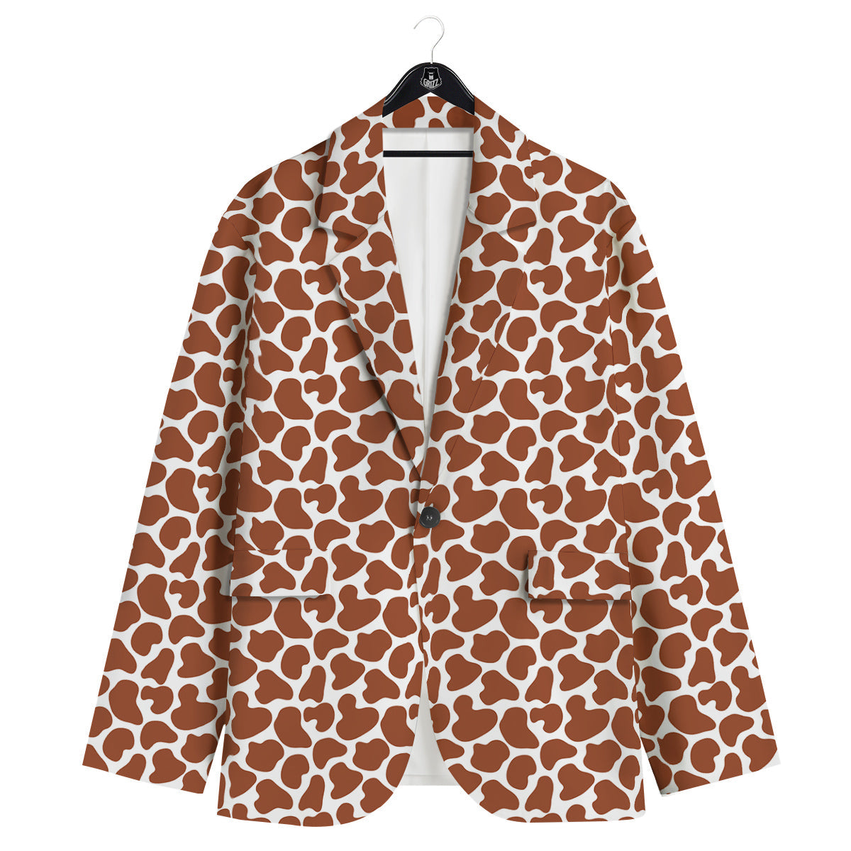 Brown Chocolate And White Cow Print Men's Sport Coat-grizzshop