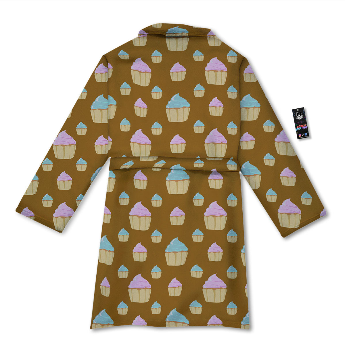 Brown Cupcake Pastel Print Pattern Bathrobe-grizzshop