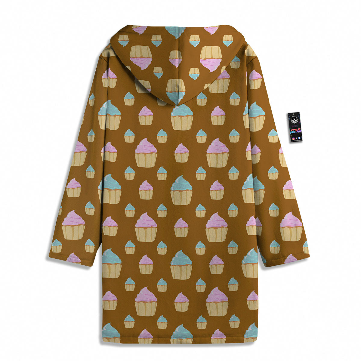 Brown Cupcake Pastel Print Pattern Men's Windbreaker Jacket-grizzshop