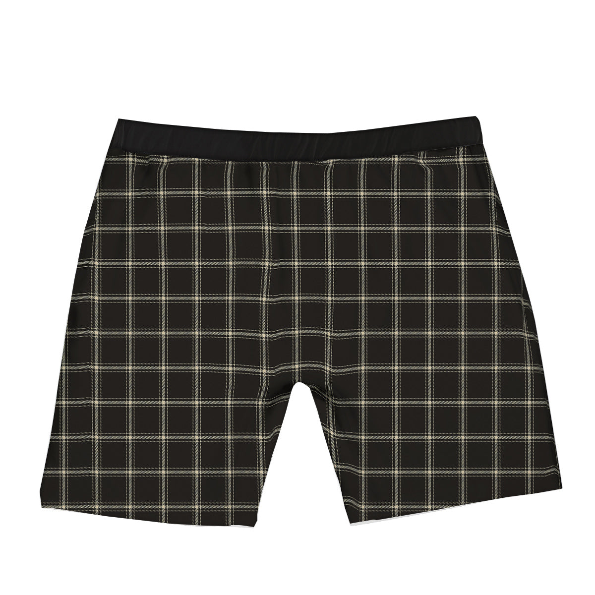 Brown Dark Check Print Pattern Boxer Briefs-grizzshop